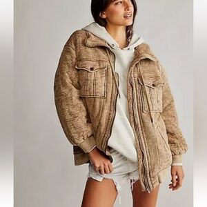 Free People Tan Utility Jacket